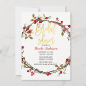 Rustic Twine Cranberry Berry Krans Vrijgezellenfee Kaart (Voorkant)