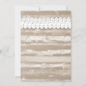 Rustic Twine en Lace Barn Wood Wedding Invitation Kaart (Achterkant)