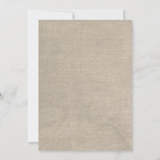 Rustic Twine en Lace Burlap 2 Wedding Invitation Kaart (Achterkant)