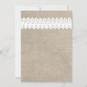 Rustic Twine en Lace Burlap Wedding Invitation Kaart (Achterkant)