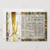 Rustic Twine en Lace Camo Wedding Invitations Kaart (Voorkant)