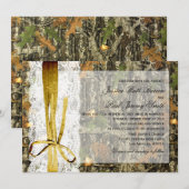 Rustic Twine en Lace Camo Wedding Invitations Kaart (Voorkant / Achterkant)