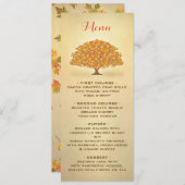 Rustic Twinkle licht Najaar boommenukaart Menu (Voorkant / Achterkant)