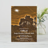 Rustic twinkle light country wedding invitation save the date (Staand voorkant)