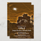 Rustic twinkle light country wedding invitation save the date (Voorkant / Achterkant)