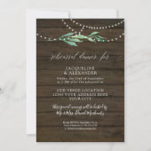 Rustic Twinkle Lights Greenery Rehearsal Dinner Kaart (Voorkant)