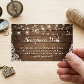 Rustic Twinkle Lights Wedding Honeymoon Fund Kaart