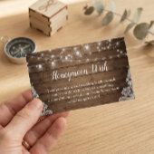 Rustic Twinkle Lights Wedding Honeymoon Fund Kaart