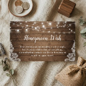 Rustic Twinkle Lights Wedding Honeymoon Fund Kaart