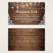 Rustic Twinkle Lights Wedding Honeymoon Fund Kaart (Voorkant /achterkant)