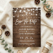 Rustic Twinkle Lights Wedding Save the Date Magnet