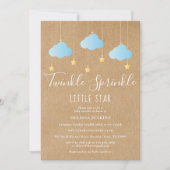 Rustic Twinkle Sprinkle Baby Boy Sprinkle/Shower Kaart (Voorkant)