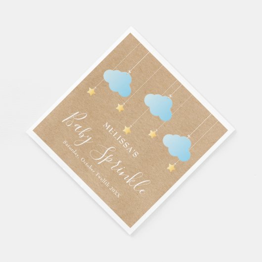 Rustic Twinkle Sprinkle Baby Boy Sprinkle/Shower Servet (Hoek)