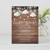 Rustic Twinkle Sprinkle Little Star-Baby shower Kaart (Staand voorkant)