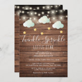 Rustic Twinkle Sprinkle Little Star-Baby shower Kaart (Voorkant / Achterkant)