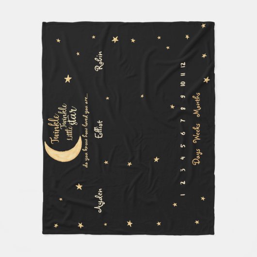 Rustic Twinkle Twinkle hield van driekleppige mijl Fleece Deken (Voorkant)