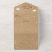 Rustic Twinkle Twinkle Neutraal Baby shower All In One Uitnodiging (Buitenkant)