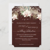 Rustic Twinkle White Orchid Floral Burgundy Wood Kaart (Voorkant)