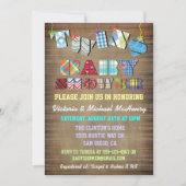 Rustic Twins Baby Boy Babydouche Uitnodigingen (Voorkant)