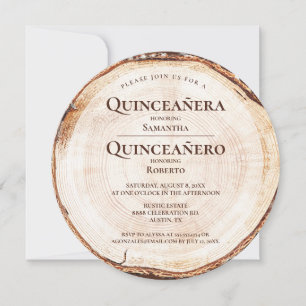 Rustic Twins Meisje Jongen Quinceañera Quinceañero Kaart