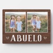 Rustic Two Photo Abuelo Grandpa Fotoplaat (voorkant)