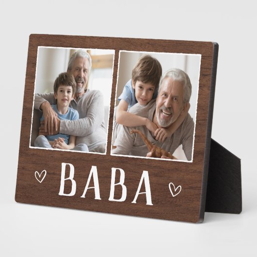 Rustic Two Photo Baba Grandpa Fotoplaat (Zijkant)