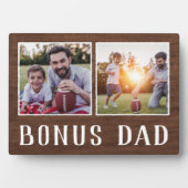 Rustic Two Photo Bonus Dad Stepfather Fotoplaat (voorkant)