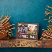 Rustic Two Photo Bonus Dad Stepfather Fotoplaat (Zijkant)