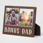 Rustic Two Photo Bonus Dad Stepfather Fotoplaat (Zijkant)