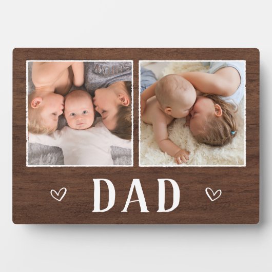 Rustic Two Photo Dad Fotoplaat (voorkant)