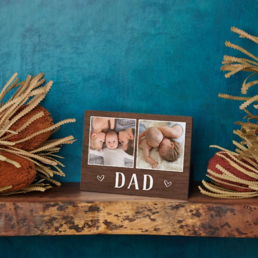 Rustic Two Photo Dad Fotoplaat (Zijkant)