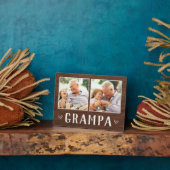 Rustic Two Photo Grampa Grandpa Fotoplaat (Zijkant)