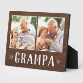 Rustic Two Photo Grampa Grandpa Fotoplaat (Zijkant)