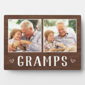 Rustic Two Photo Gramps Grandpa Fotoplaat (voorkant)