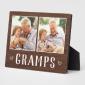 Rustic Two Photo Gramps Grandpa Fotoplaat (Zijkant)