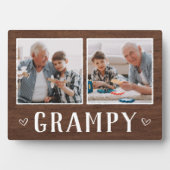 Rustic Two Photo Grampy Grandpa Fotoplaat (voorkant)