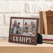 Rustic Two Photo Grampy Grandpa Fotoplaat