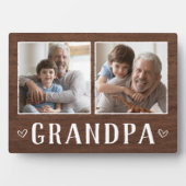 Rustic Two Photo Grandpa Fotoplaat (voorkant)