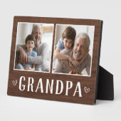 Rustic Two Photo Grandpa Fotoplaat (Zijkant)
