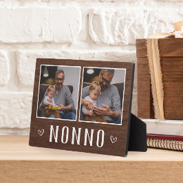 Rustic Two Photo Nonno Grandpa Fotoplaat