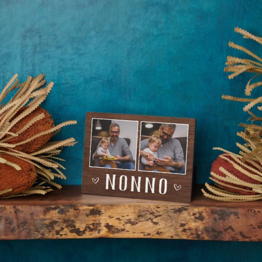 Rustic Two Photo Nonno Grandpa Fotoplaat (Zijkant)
