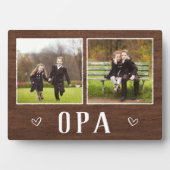 Rustic Two Photo Opa Grandpa Fotoplaat (voorkant)