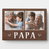 Rustic Two Photo Papa Grandpa Fotoplaat (voorkant)