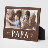 Rustic Two Photo Papa Grandpa Fotoplaat (Zijkant)