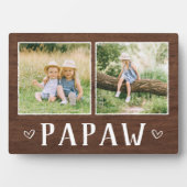 Rustic Two Photo Papaw Grandpa Fotoplaat (voorkant)