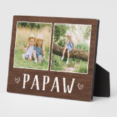 Rustic Two Photo Papaw Grandpa Fotoplaat (Zijkant)