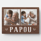 Rustic Two Photo Papou Grandpa Fotoplaat (voorkant)
