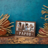 Rustic Two Photo Papou Grandpa Fotoplaat (Zijkant)