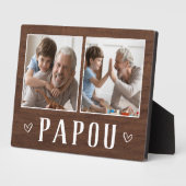 Rustic Two Photo Papou Grandpa Fotoplaat (Zijkant)