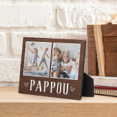 Rustic Two Photo Pappou Grandpa Fotoplaat